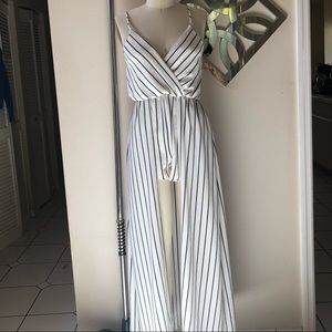 Black and white stripe Romper dress